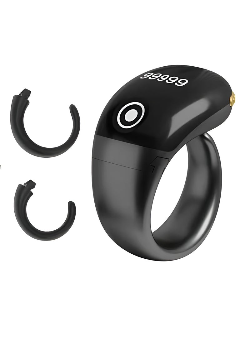 ماركة غير محددة خاتم تسبيح ذكي مقاوم للماء بأحجام 18 و20 و22 ملم مزود بتنبيه بالاهتزاز، وعداد تسبيح، واتصال بلوتوث، و5 منبهات للصلاة اليومية - Image 1